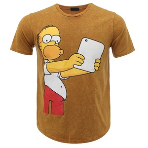 T-shirt en coton et polyester personnalisé grande taille avec logo imprimé, effet délavé minéral et délavé à la pierre, motif dessin animé – Nouvelle collection - Product Image 4