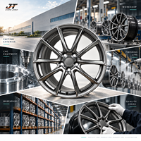 Jantes forgées monobloc VIW-157 à cinq branches, 18-22 pouces, finition Gunmetal avec face usinée, pour BMW, Audi, Mercedes-Benz