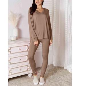 Nuevos Diseños, Camiseta Deportiva de Manga Larga con Cuello en V para Mujer, Cintura Elástica, Prenda de Dormir Informal de Verano, 100% Algodón Suave - Product Image 2