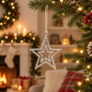 Star Metal Hanging Ornament Traditional Decor - Product Image 2