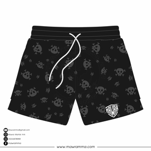 Mawra Pantalones cortos de playa con estampado de calavera negros para hombre, de secado rápido, ajuste regular, para gimnasio, entrenamiento, correr, pantalones cortos de malla para unisex - Product Image 5