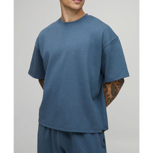 Conjunto de Dos Piezas Personalizado con Logotipo para Hombre, Camiseta Holgada Lisa y Pantalones Deportivos, Ropa Deportiva Informal - Product Image 3