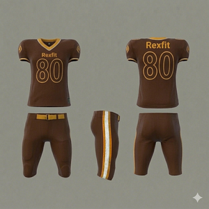 Rexfit Sports Custom American Football Kit Youth Sublimated Jersey with Elastic Fit <b>Padded</b> <b>Pants</b> Team Wear - Product Image 4