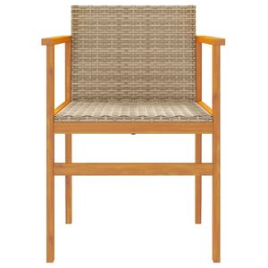 Silla de Jardín de Ratán PE Beige Resistente a los Rayos UV, Materiales Duraderos para Uso en Exteriores - Product Image 5