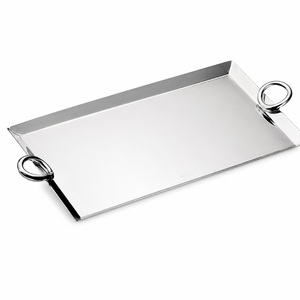 Bandeja Rectangular de Acero Inoxidable Pulido Espejo con Asas, Estilo Europeo de Lujo, Bandeja Decorativa para Bodas en Oferta - Product Image 3