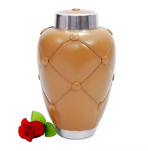 Wholesale Luxury Bronze Metal Cremation Urn Bulk <b>Memorial</b> Jar with Golden Butterfly Art and Polished Enamel Smooth Finish - Product Image 1