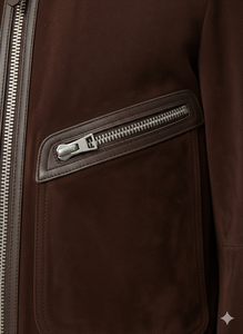 พร้อมส่ง กระเป๋าหนังแท้สีน้ำตาลสำหรับผู้ชาย สไตล์วินเทจ ทรงบาง กันน้ำ ระบายอากาศ แห้งเร็ว มีซิป กระเป๋าคู่ ช่องใส่ของด้านหน้า แบบนักขี่มอเตอร์ไซค์ - Product Image 4