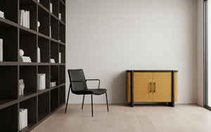 Buffet moderne à 2 portes en chêne massif pour salon - Résistant à l'eau, écologique, multifonctionnel, rangement minimaliste - Product Image 3