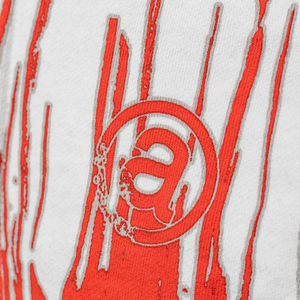 Sudadera con Capucha y Cierre para Hombre, Color Blanco, con Estampado de Goteo Rojo, Bolsillo Delantero, Felpa Francesa de Algodón, Estilo Casual para Otoño - Product Image 4