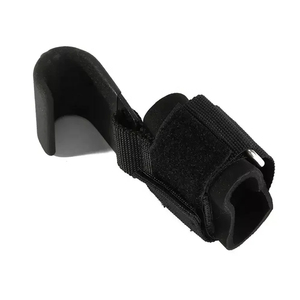 Soporte de Muñeca Ajustable de Nailon con Cierre para Entrenamiento de Levantamiento de Pesas en el Gimnasio, Unisex, Negro - Product Image 2