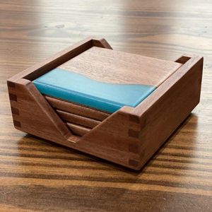 Modern Eco-Friendly Resin Wooden Coasters Mats & <b>Pads</b> for Contemporary Homes - Product Image 3