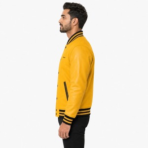 Veste universitaire personnalisée, tissu en laine de haute qualité, manches contrastées, fermeture à boutons pression, détails en tricot côtelé, coupe confortable, tendance - Product Image 3