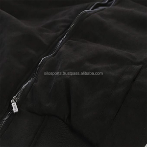 OEM Wholesale 100% High Quality Custom-Made Stand <b>Windbreaker</b> <b>Men's</b> Dark <b>Black</b> Fleece Jacket Zipper Plain Fashion Winter Jacket - Product Image 4