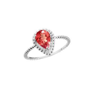 Bague en saphir Padparadscha en forme de poire, argent sterling 925, pierre précieuse orange pêche de Ceylan, faite à la main, cadeau de fiançailles - Product Image 1