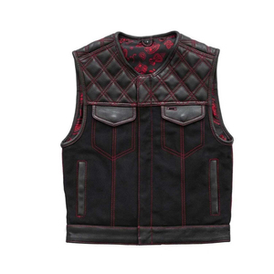 Gilet/veste en cuir véritable de vachette, respirant, couleur noire cirée vintage, pour homme et femme - Product Image 6
