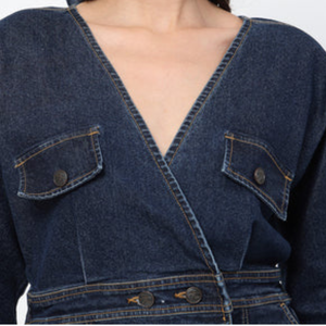 Robe en jean pour femme, coupe trapèze, en coton premium, vêtements décontractés, fournisseur OEM ODM, vente en gros - Product Image 5