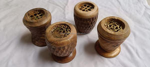 กระถางธูปปิรามิดโบราณทำด้วยมือทำจากไม้ mabkhara bakhoor เตากระถางธูปอาหรับกล่องน้ำมันหอมระเหยใช้ทางศาสนา fwe - Product Image 3