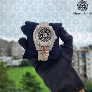 Charm_Jewels – montre de luxe en or Rose et cristal pour femmes, analogique, à Quartz, Bracelet en acier inoxydable, cadran rond de 38mm, bijoux à la mode - Product Image 1