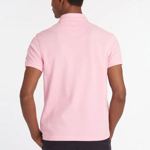 Polo de Manga Corta Rosa para Hombre, Corte Regular, Diseño Informal de Punto Transpirable, Color Sólido, Tela Piqué - Product Image 4