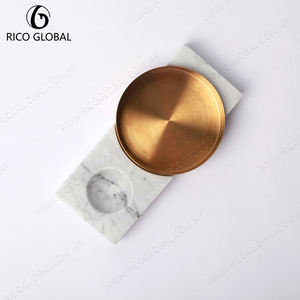 ถาดตกแต่งหินอ่อนริโก้ โกลบอล รูปทรงวงรี ชุบทอง ดีไซน์มินิมอล ชิ้นเดียว - Product Image 6