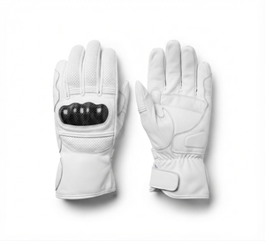 Gants de moto DUMELA INTERNATIONAL de haute qualité, vintage, en cuir véritable blanc, doublure en coton, pour l'extérieur, longueur jusqu'au coude - Product Image 6