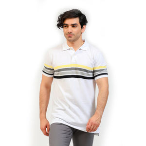 Chemise d'hiver décontractée pour homme à manches courtes, en tricot uni 100% coton respirant, col rabattu, logo personnalisé, coupe classique, noir et blanc - Product Image 2