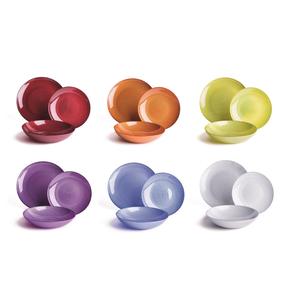 ชุดอาหารเย็นเอ็กเซลซ่า 18 ชิ้น แก้วเพชรหลากสี จาน ชาม - Product Image 1