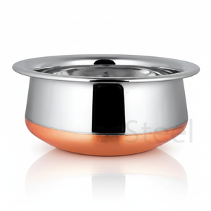 Balti Dish Plain Cuivre Fond Acier Inoxydable Matt Vaisselle Dîner Vaisselle Assiette au Prix de Gros - Product Image 1