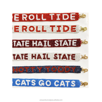 Sangle d'épaule créative et élégante, brodée à la main, personnalisée, durable, avec perles, motifs Dat Geaux Tigers War Eagle Go Dawgs