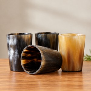 Vaso de cuerno de búfalo real hecho a mano y ecológico, material natural crudo de Uttar Pradesh - REHMAN CRAFT - Product Image 3