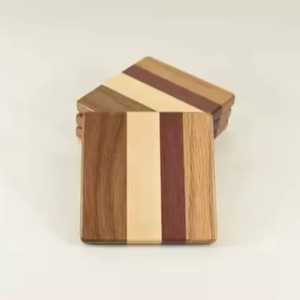 High Quality Eco-Friendly 5mm Thick Square Wooden Walnut <b>Coasters</b> Smooth Finish Mats & Pads for Tea Mug Coffee Cup <b>Beer</b> Glass - Product Image 2