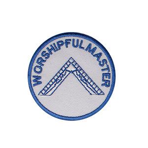 Worshipful Master Masonic Lodge Round Custom Iron-On Embroidered Patches for Hat & Apparel - Product Image 1