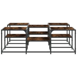 Table basse élégante en bois d'ingénierie chêne fumé avec pieds réglables de grande taille - Product Image 6