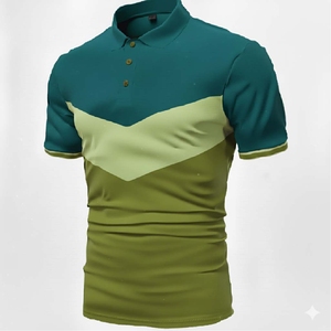 Polo classique décontracté pour homme en coton à manches courtes, respirant, coupe ajustée, tendance estivale - Product Image 1