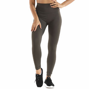 Leggings de yoga mi-taille longueur cheville, color block, rayures violettes, polyester coton, extensibles dans les quatre sens, écologiques, respirants - Product Image 3