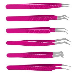 Premium Quality Beauty Instrument Non-Slip Handle OEM/ODM Available Stainless Steel Pointed Eyelash Extension and Volume Tweezer - Product Image 2