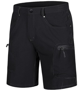 Shorts de sport décontractés pour hommes, en tissu éponge, séchage rapide, anti-plis, brodés, avec ourlet fendu, taille haute élastique, respirants et amples - Product Image 1