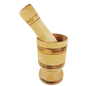 ครกไม้ตกแต่งสำหรับบดเครื่องเทศและตกแต่งเคาน์เตอร์ครัวสไตล์เรโทร - Product Image 1