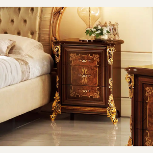 Juego de Muebles de Dormitorio de Lujo, Estilo Europeo Clásico, Cama Tapizada Personalizada, Estilo Real, Madera Sólida, para Apartamento - Product Image 4