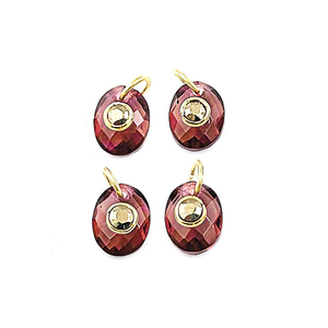 Abalorio de Cuarzo Citrino Ovalado de 10x8mm con Doble Piedra, Bañado en Plata y Oro, con Anilla de Salto, para Joyería Curativa - Product Image 3
