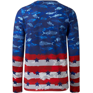 Maillot de pêche personnalisé de haute qualité 100% polyester UPF50 respirant à séchage rapide avec impression par transfert thermique pour hommes - Product Image 4
