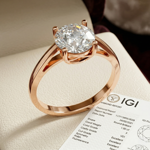 Anillo de Diamante Cultivado en Laboratorio con Certificado IGI de 2 Quilates, Corte Brillante, Solitario con Engaste de Garras, Oro de 9K, Anillo de Compromiso para Mujer, Proveedor - Product Image 3