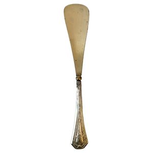 Vintage Brass Shoehorn with Ornate Handle Decorative Metal Shoe Horn for Home Entryway Traditional Style Indoor Use - Product Image 2