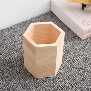 <b>Small</b> Modern Heptagon Pine Wood Planter <b>Box</b> with Polished Finish Environment-friendly Customizable Size for Succulent Plants - Product Image 1