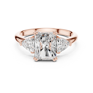 Anillo de Compromiso de Oro Amarillo de 14K con Diamante Cultivado en Laboratorio Certificado por IGI de 2CT, Corte Radiante y Corte Trillón Lateral, para Aniversario o Boda - Product Image 6