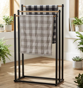 Toallero de Baño Independiente de Bambú y Acero Inoxidable OEM/ODM Vietnam para Uso Doméstico y Hotelero - Product Image 3