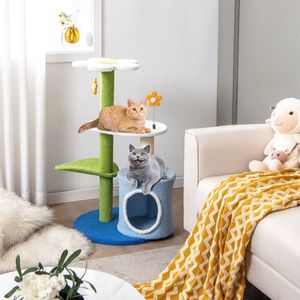 Arbre à chat mignon à 4 niveaux de 34,5 pouces avec balles sonores et griffoir pour chat - Product Image 2