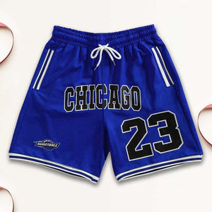 Shorts de basketball pour hommes personnalisés, couleur violette, avec imprimé dinosaure rouge, en mesh sublimé, cordon de serrage, taille élastique, coupe régulière, vêtements de sport - Product Image 6