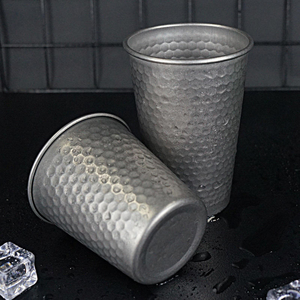 Tasses vintage en acier inoxydable avec verre à jus et à bière, gobelet portable en métal pour la cuisine - Product Image 1