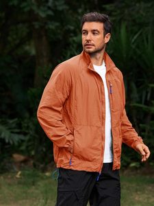 <b>Mens</b> Lightweight <b>Jacket</b> Windbreaker Full <b>Zip</b> Long Sleeve Outdoor Athletic <b>Jackets</b> for Hiking - Product Image 3